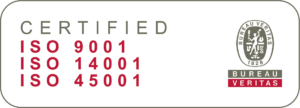 Bureau Veritas. Certified ISO 9001, ISO 14001, ISO 45001.